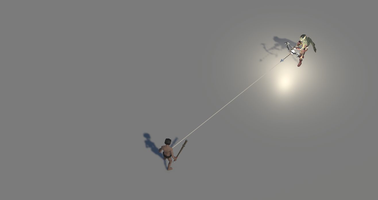 A Skeleton Ranger's red aim-line tracking the player mid-draw as they sidestep.